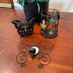 3 Piece Butterfly Tea Light/Candle Holder 🎀